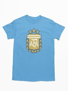 NEW Argentina National Soccer Big Logo Team Color Pop T-Shirt LIGHT BLUE